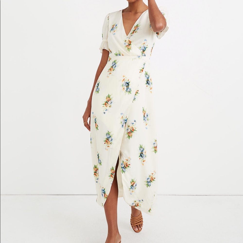 Madewell Ruffle-Sleeve Maxi Dress in Classic Corsage